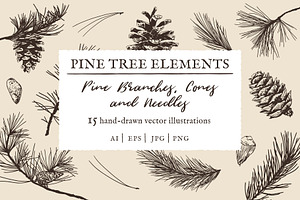 Pine Tree Elements Illustrations