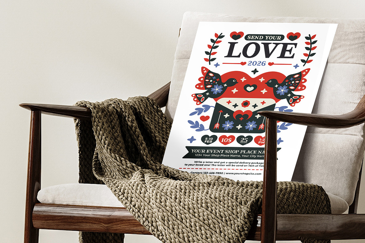 Send Your Love Flyer Template, a Flyer Template by Hole Hope Design (Photo 5 of 5)
