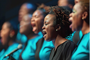 Choir Singing in Harmony During, a Person Photo by Lermont51