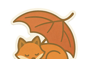 Autumn-themed illustration of a slee, an Illustration by Dvoevnore photos