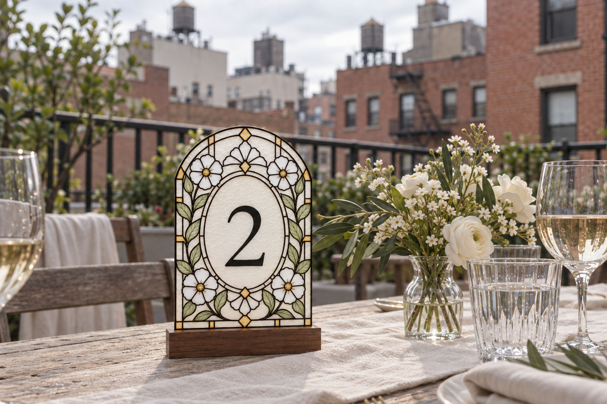 Stained Glass Wedding Table Numbers, an Invitation Template by Arfis (Photo 8 of 11)
