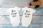 12 twin baby bodysuit Mockup Bundle., a Print Template by MockupMarket (Thumbnail 13 of 13)