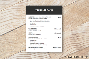 Ad Rate Sheet - Blog Rate Kit