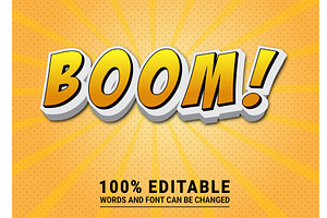 Boom Vector 3d Editable Text Effect