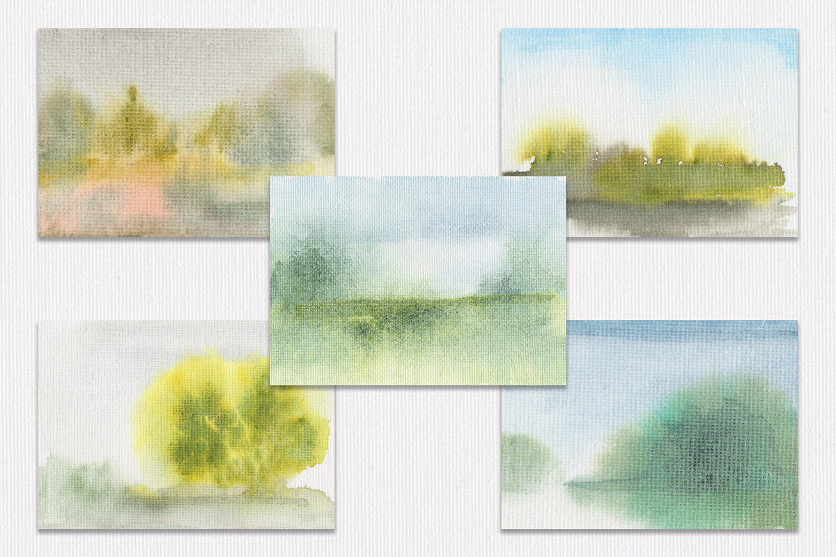 Watercolor Landscapes on Canvas, a Background Graphic by SweetRenieDesigns (Photo 3 of 4)