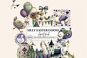SILLY GOOSE BABY SHOWER CLIPART PACK, an Animal Illustration by Daring Digies (Thumbnail 1 of 10)