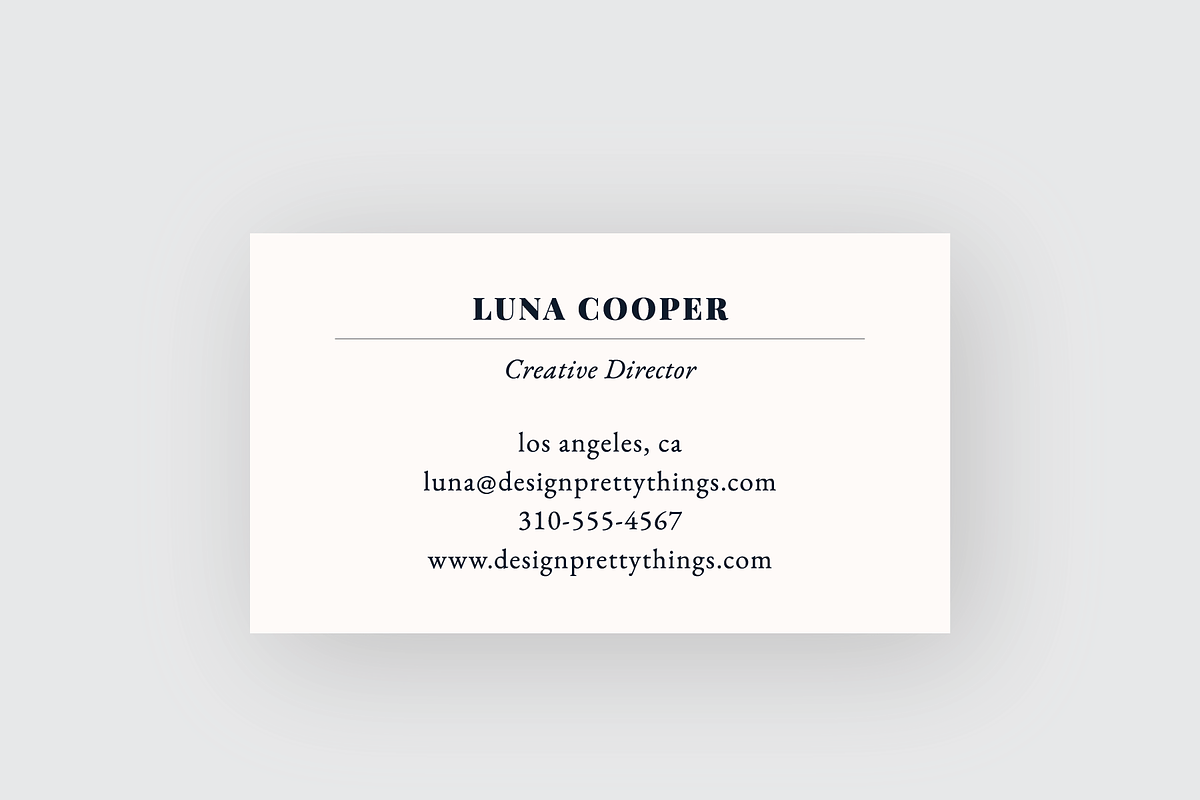 Minimal Business Card Template, a Business Card Template by designprettythings (Photo 1 of 3)
