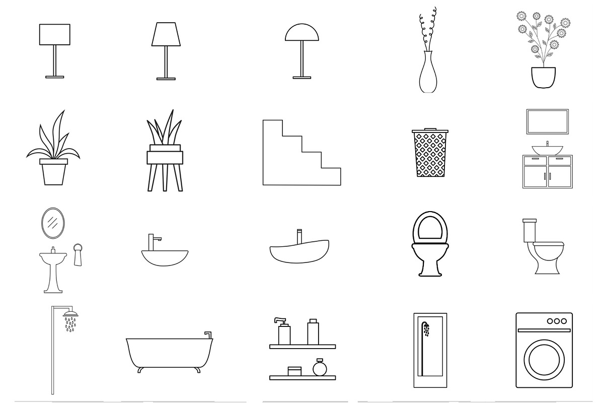 100 Interior Design Stamps Procreate, a Brush Add-On by aivos (Photo 6 of 6)