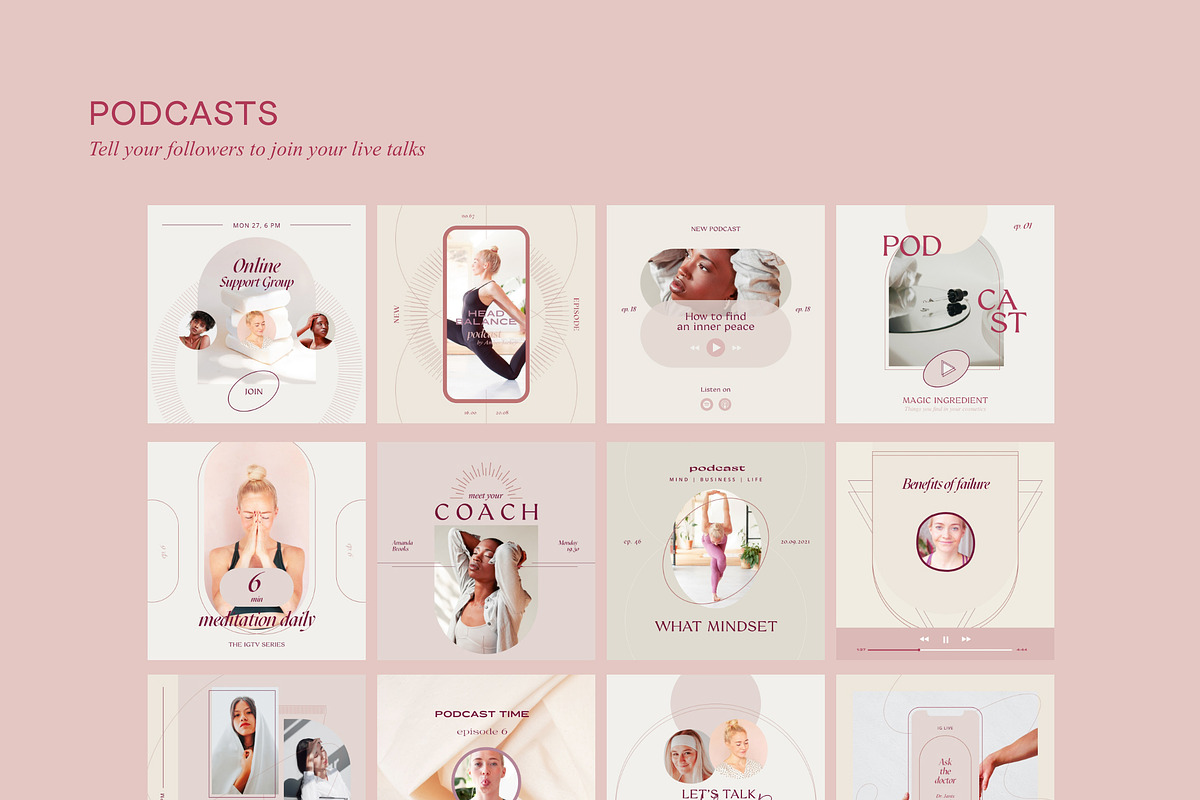 Wellness Social Media Kit CANVA PS, a Social Media Template by Sparrow & Snow (Photo 13 of 26)