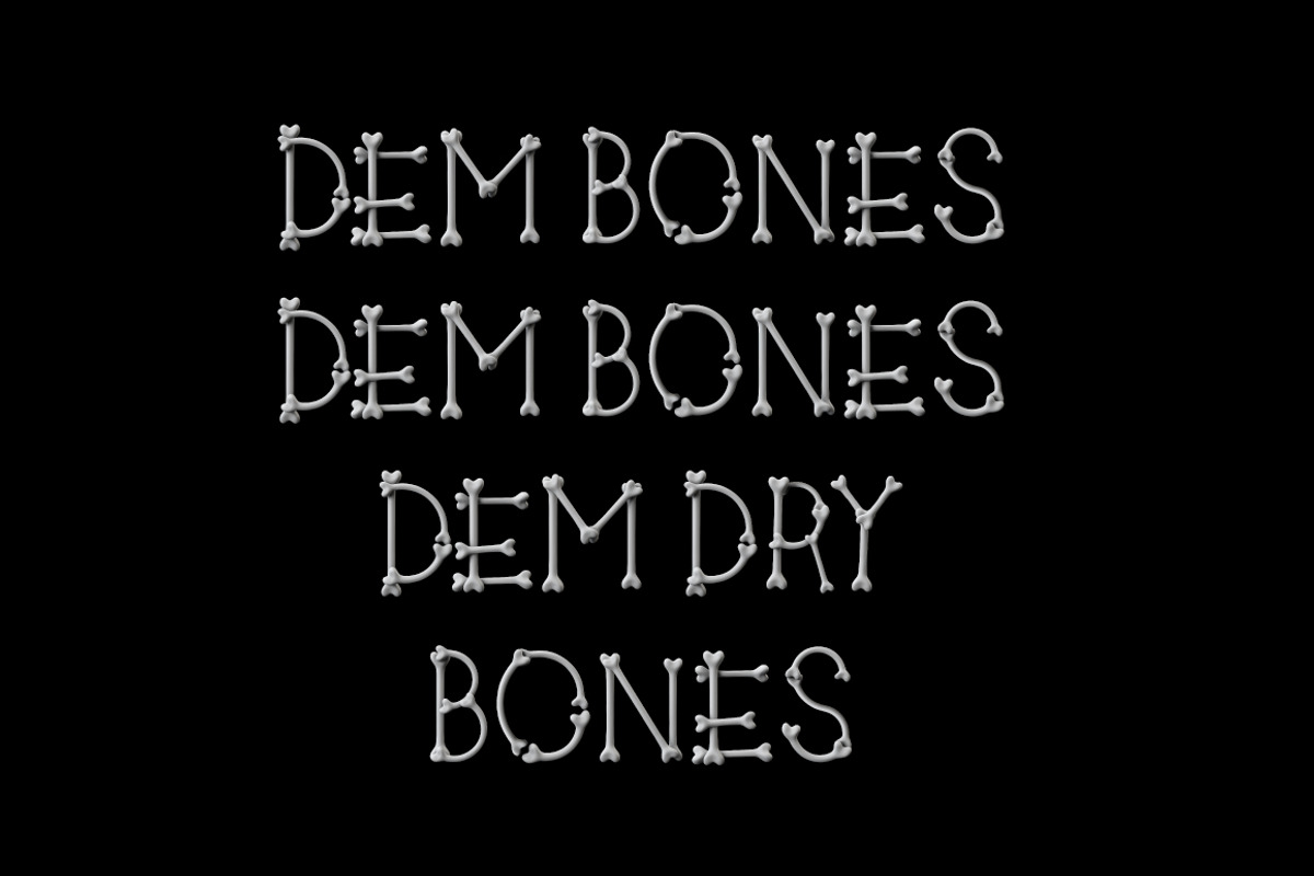Bones OTF font and PNG images preview 3