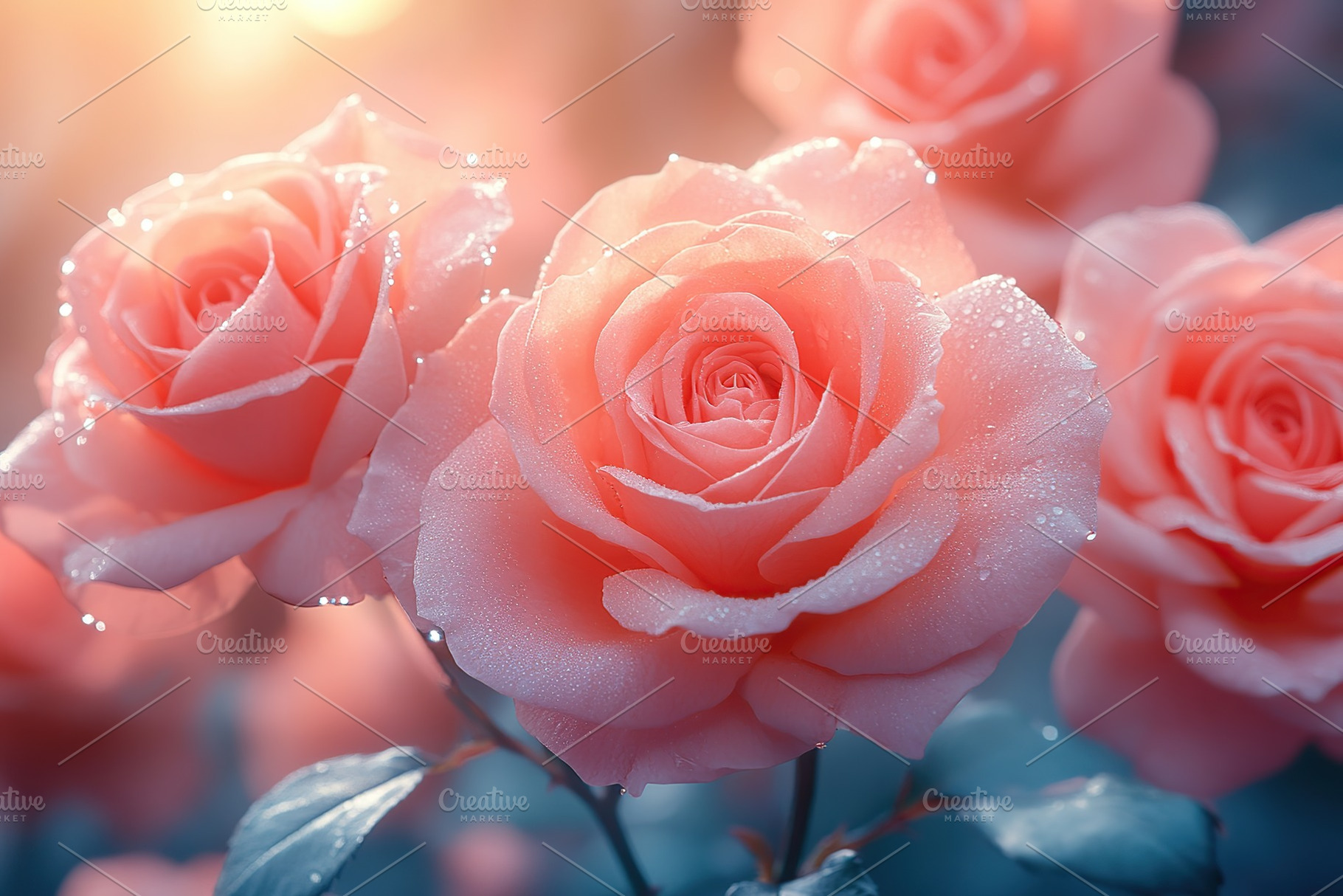 Beautiful pink rose flowers in pastel colors, a Nature Photo by AlyaAnd