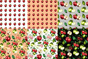 Watercolor Apple Clipart Pattern Set, a Food Illustration by Fresh art by Larysa (Thumbnail 6 of 10)