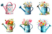 Watercolor Watering Can Clipart, an Illustration by Designking (Thumbnail 2 of 5)