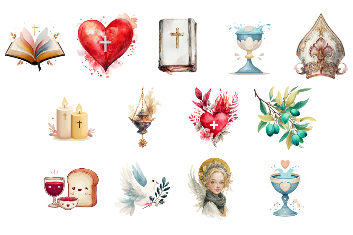 Watercolor Faith Clipart Bundle, a Decorative Illustration by InkyQueenArt (Photo 4 of 7)