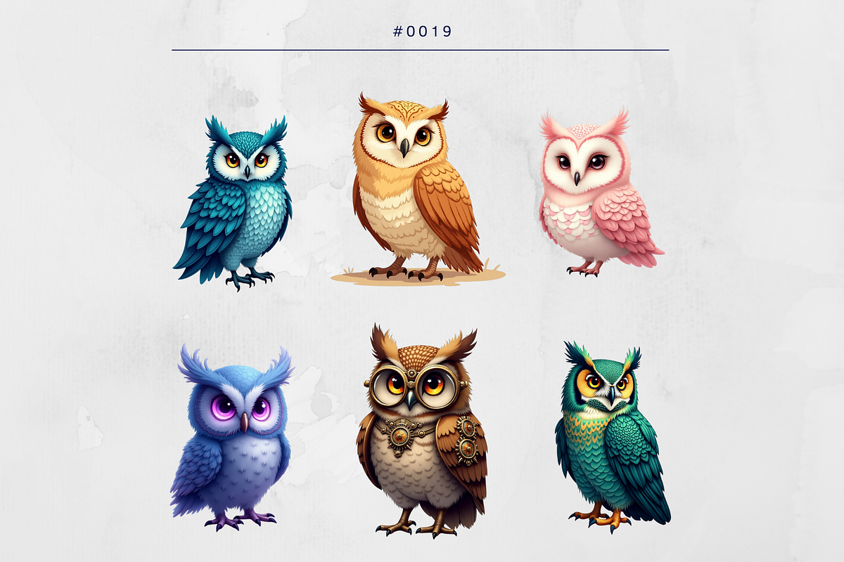 20 Owl Cliparts Design Digital, an Illustration by Wilin Digital (Photo 2 of 2)