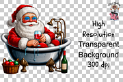 10 PNGs Funny Santa Clipart Bundle, a Graphic by Clipart Bloom (Thumbnail 12 of 17)
