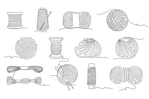 Continuous one line sewing threads, a Graphic by winwin.art
