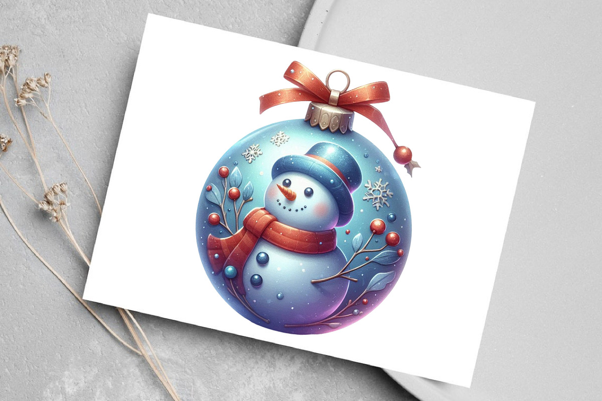 Watercolor Ornament Snowman Clipart, an Illustration by Canvas Craft (Photo 6 of 9)