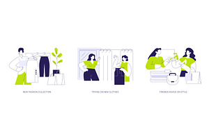 In a clothing store isolated cartoon, a Person Illustration by Visual Generation
