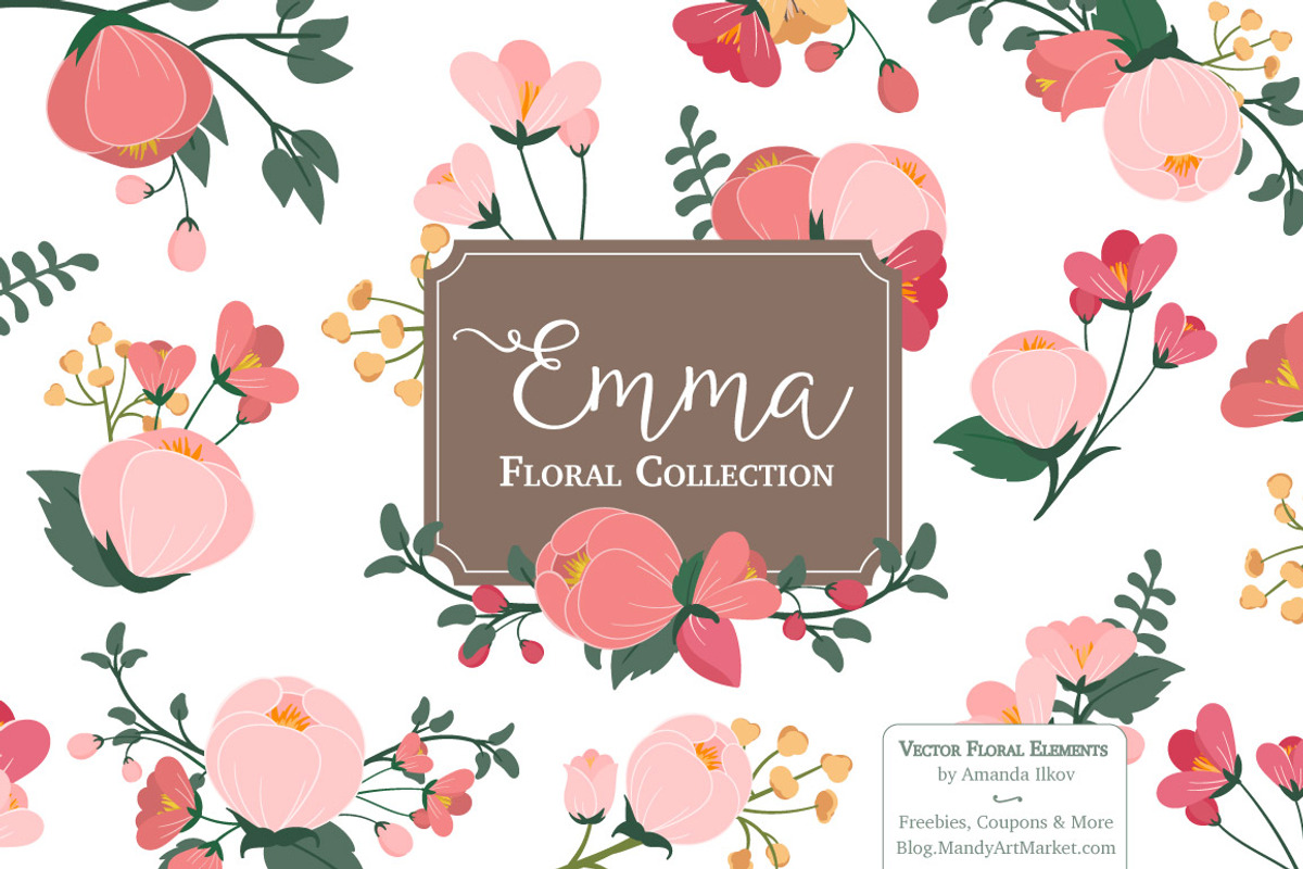 Rose Garden Floral Vectors, an Illustration by Amanda Ilkov (Photo 1 of 3)