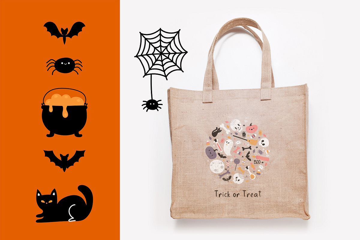 Happy Halloween. Clipart, patterns, a Seasonal Illustration by Helen Sko (Photo 3 of 8)