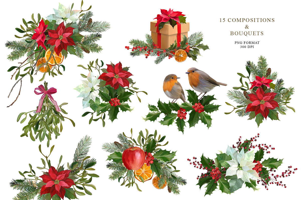 Magic of Christmas holiday clipart, a Seasonal Illustration by Vasmila (Photo 3 of 16)