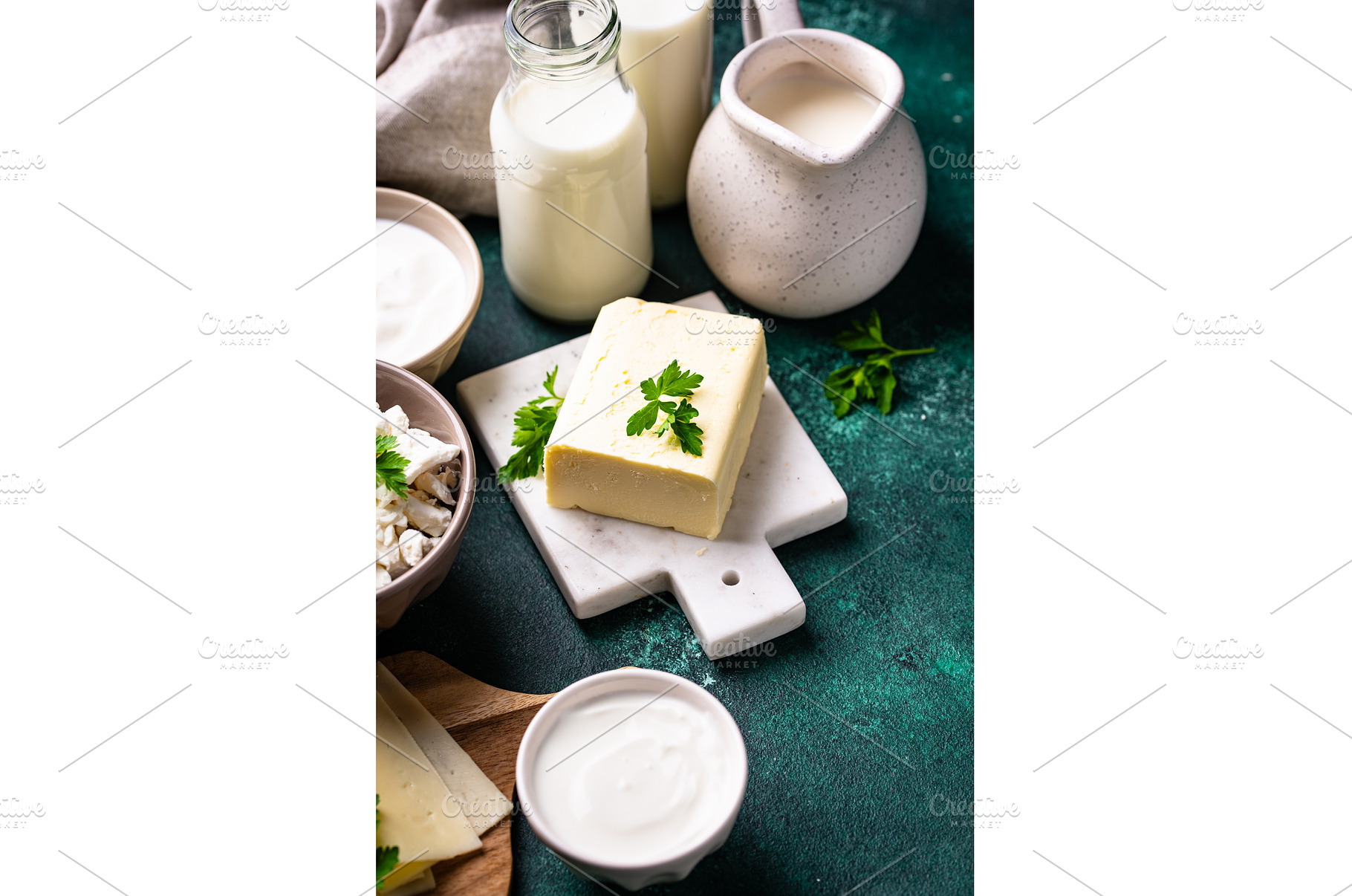 Dairy products. Milk, cottage cheese, a Food & Drink Photo by Yulia Furman