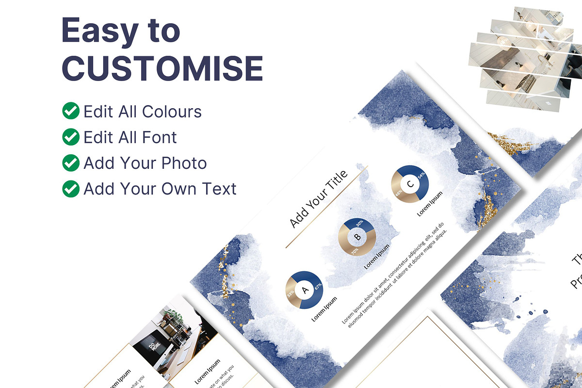 Watercolor Gold Powerpoint Template, a Presentation Template by SKY ...