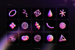 3D Shapes Collection 90 Renders