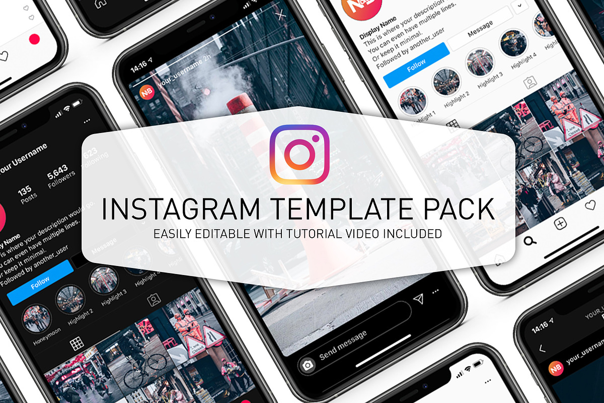 Instagram Template Pack, a Social Media Template by North & Beard Ltd (Photo 1 of 5)