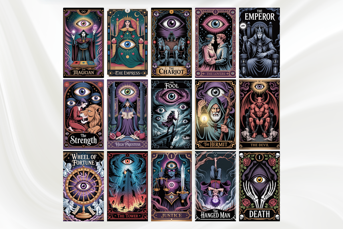 Evil Eye Tarot Cards Deck, an Object Illustration by Mugio (Photo 2 of 6)