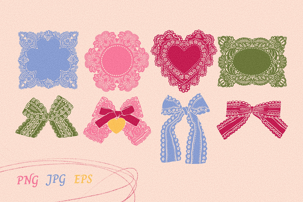Lace Bows and frames, a Decorative Illustration by Twisted Tail (Photo 9 of 10)