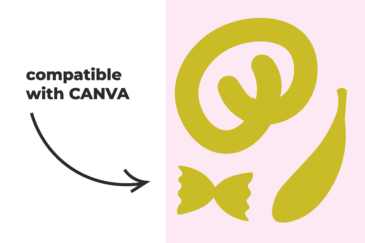 FOOD SHAPES SET (53 ELEMENTS), an Outline Icon by Bonfloret Studio (Photo 2 of 9)