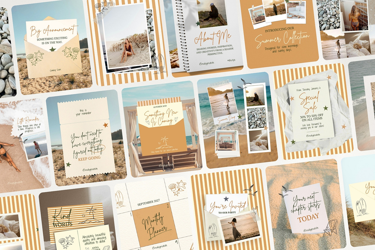 Warm Coastal Scrapbook Instagram, a Social Media Template by Anna Design Studio (Photo 1 of 11)