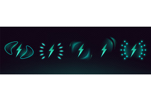 Turquoise wireless charge icons set, a Technology Illustration by art PVP - market