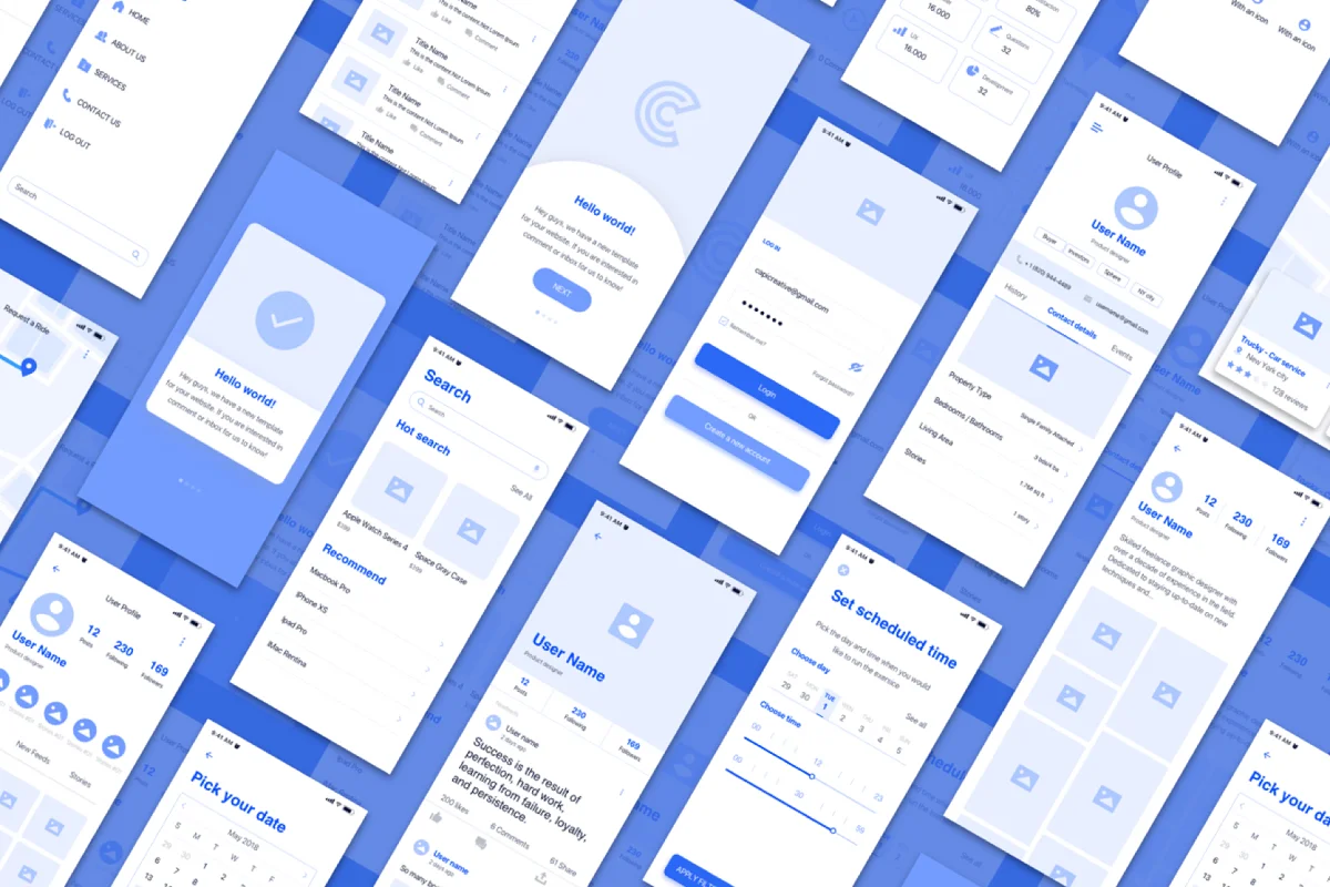 Hoki Mobile Wireframe Design UI Kit, a Wireframe Template by Capi Product (Photo 8 of 8)