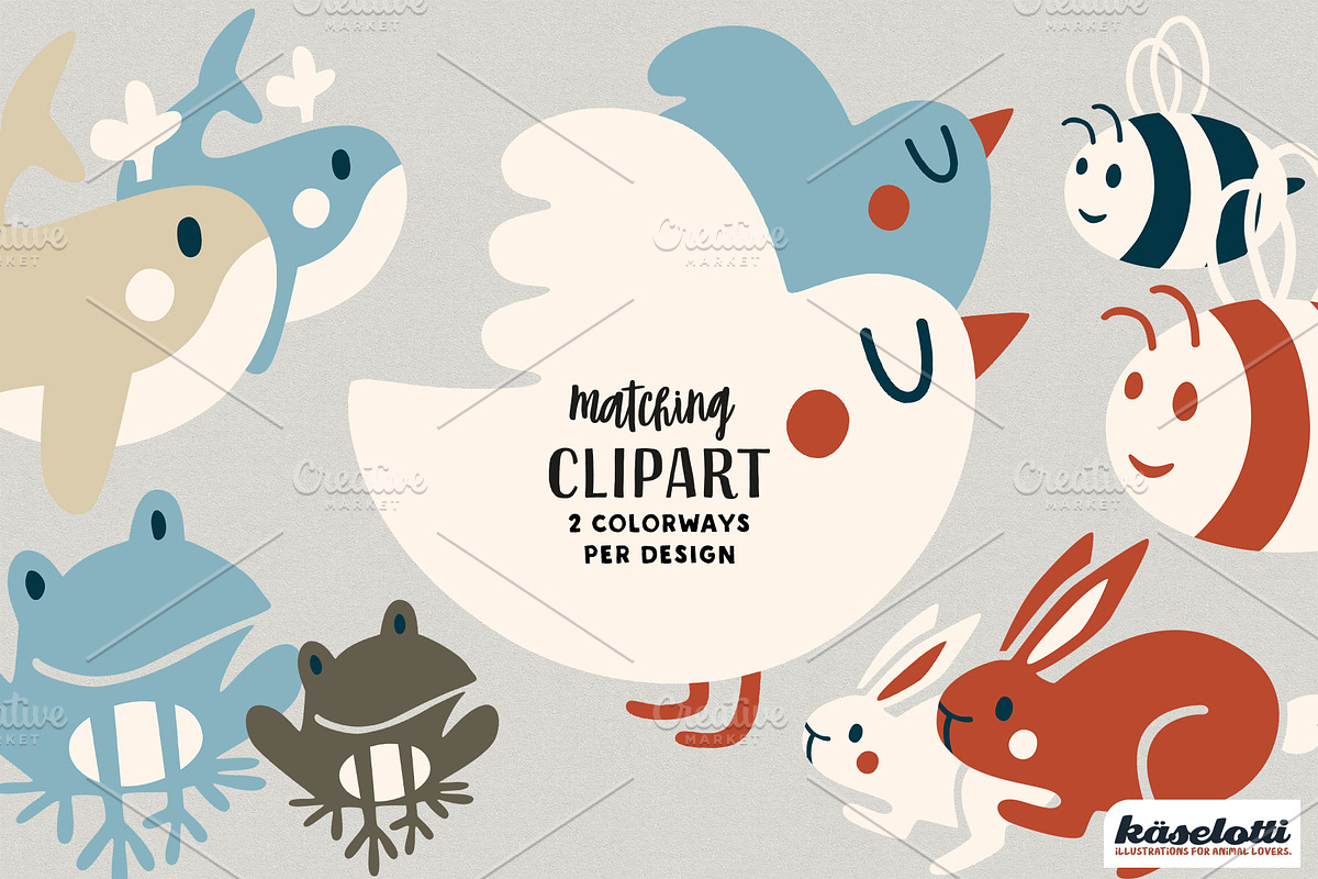 AnimalMinis Winter Paper and Clipart, a Pattern Graphic by kaeselotti (Photo 6 of 7)