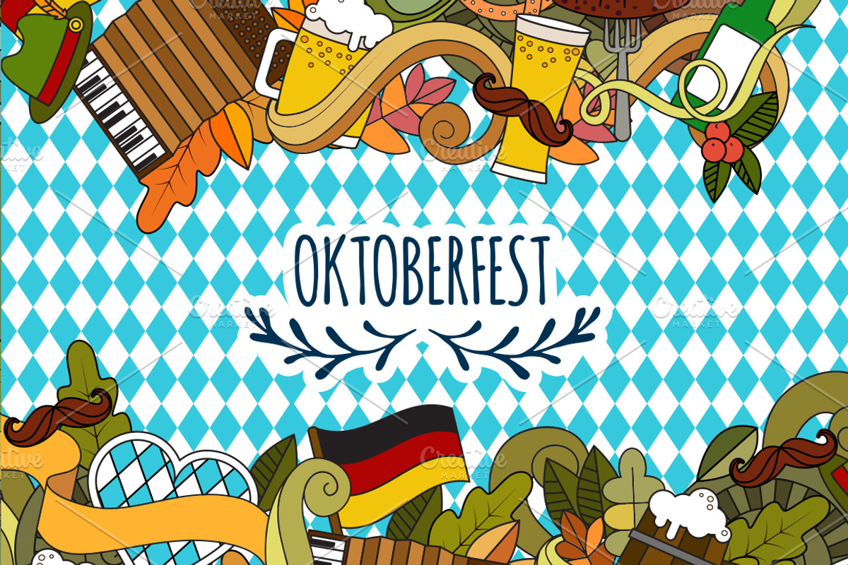 Doodle style design for Oktoberfest, an Illustration by Nikelser