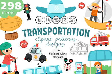 Transportation clipart, an Object Graphic by Lexi Claus