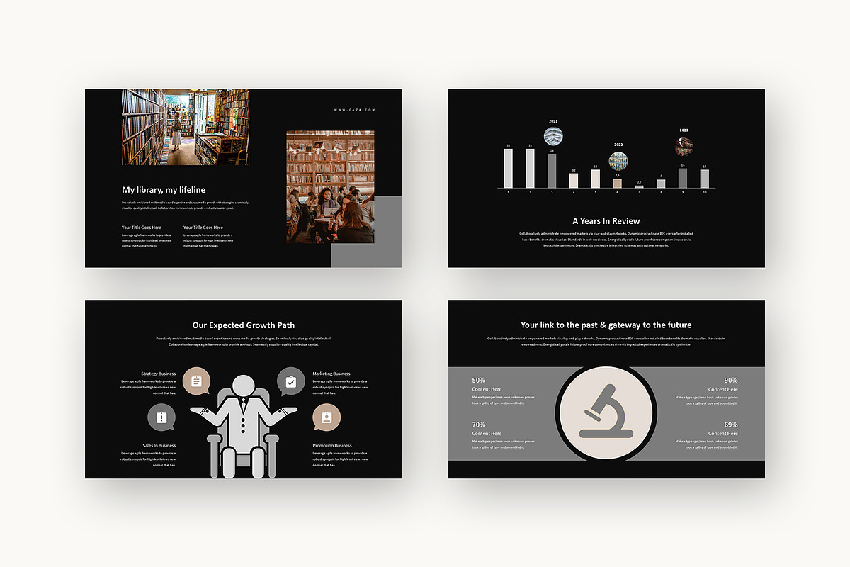 Caza : Library Design Google Slides, a Presentation Template by Punkl Camp (Photo 14 of 16)