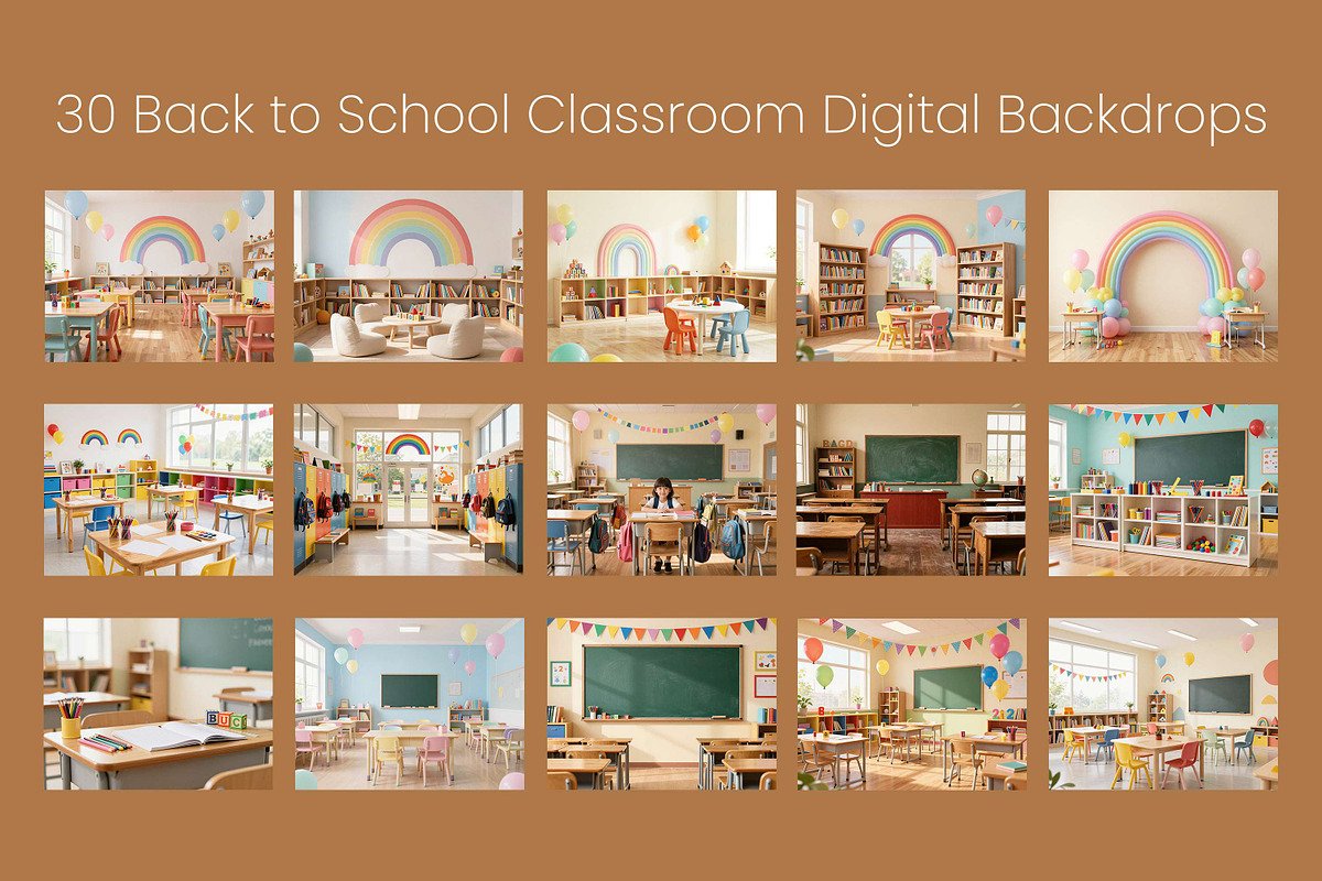 Back to School Digital Backdrops, a Background Graphic by 3Motional (Photo 9 of 19)