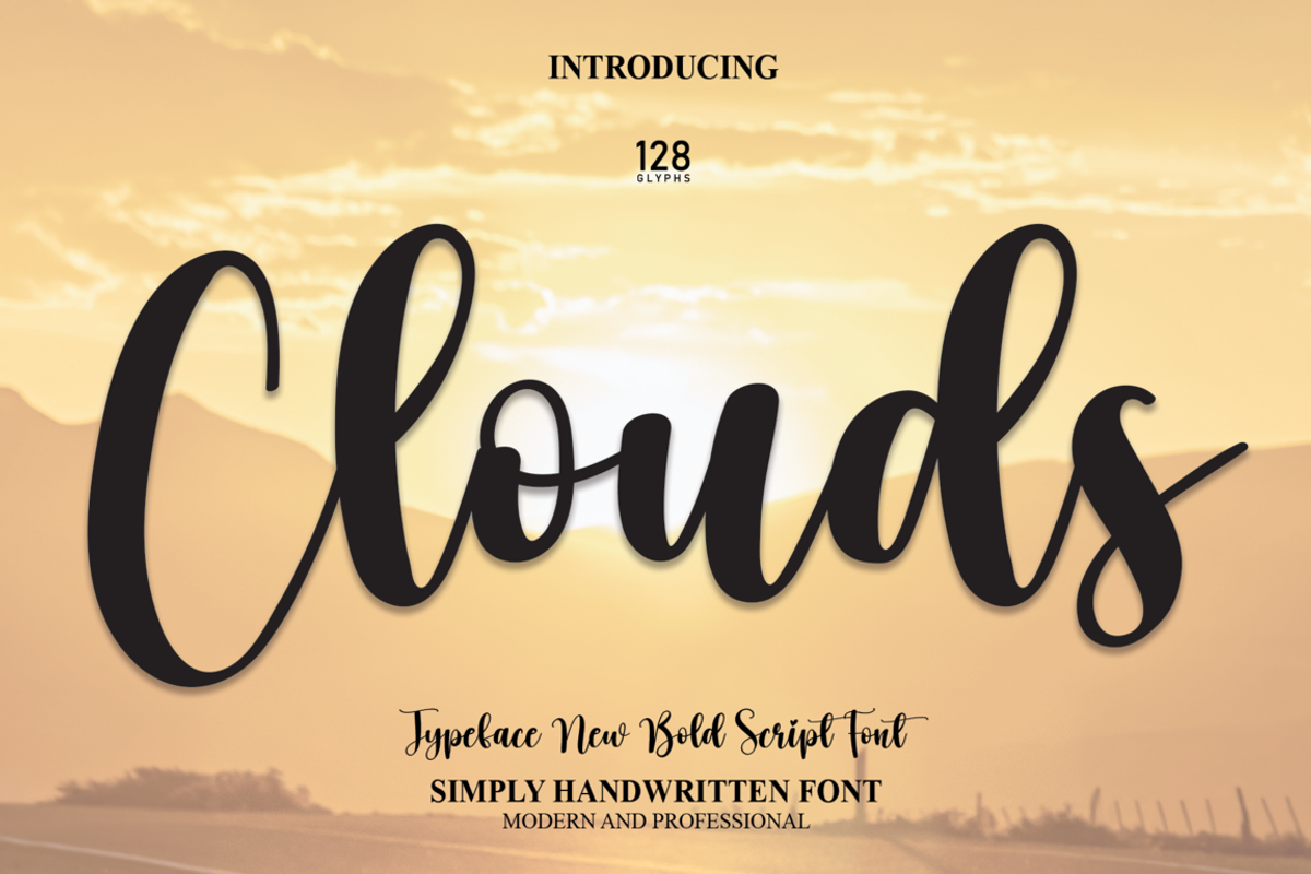 Clouds | Script Font, a Script Font by Scratchones (Photo 1 of 5)
