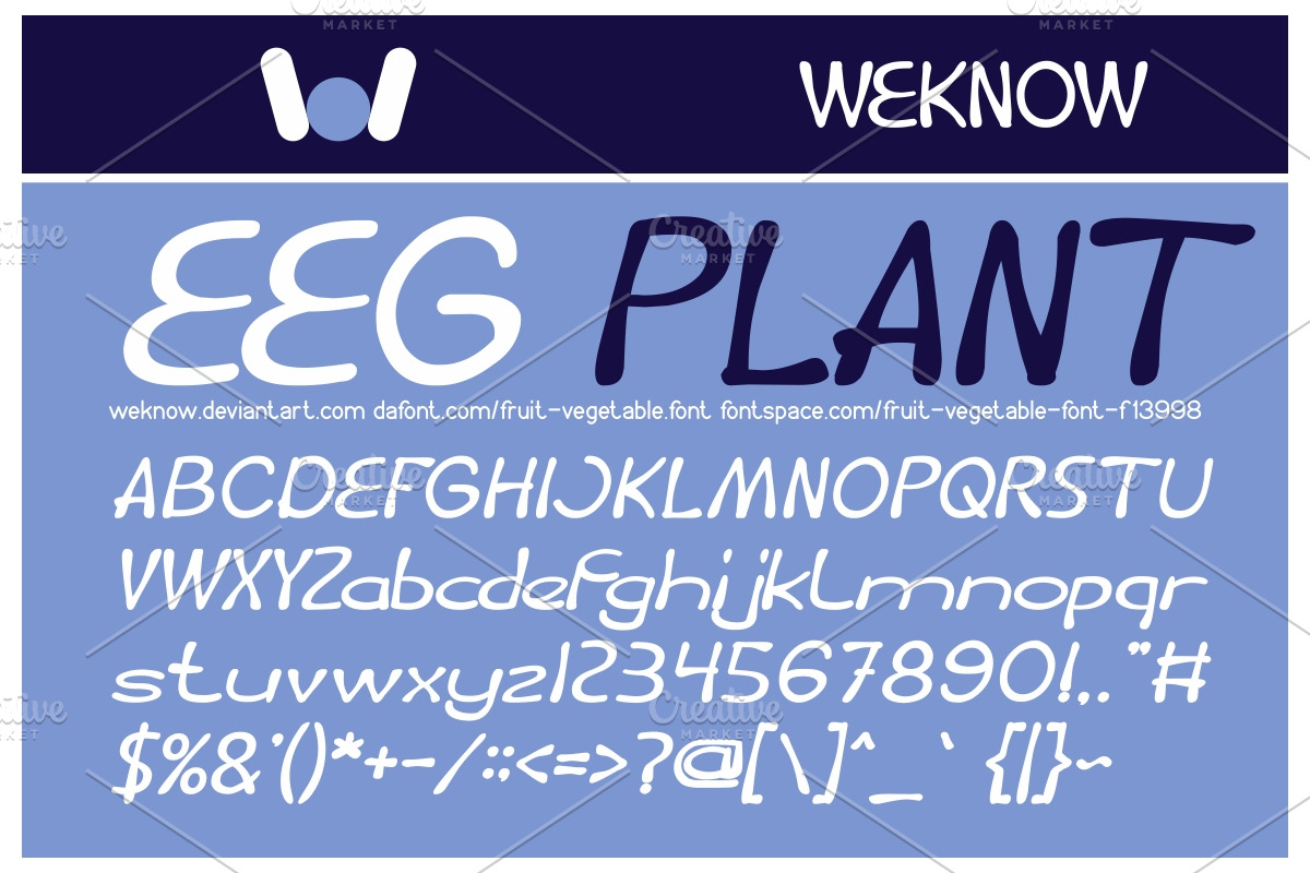 fruit vegetable font preview 2