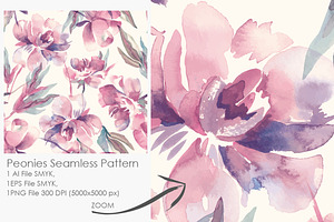 Peonies Seamless Pattern 2