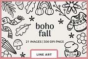 Boho Fall Line Drawing, an Illustration by TheClipAtelier (Thumbnail 1 of 3)
