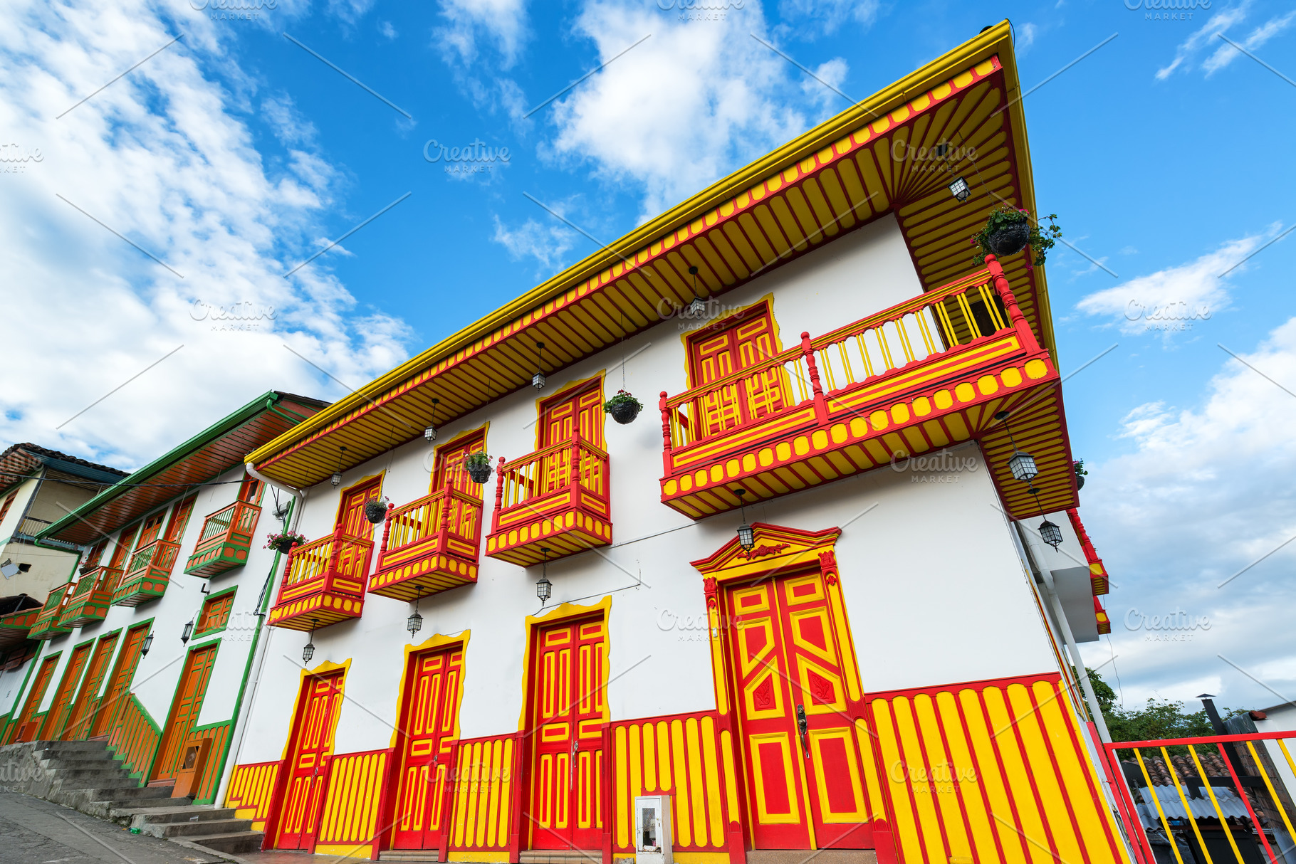 Beautiful colonial architecture featuring salento, colombia, and quindio, an Architecture Photo by JK Travel Photos