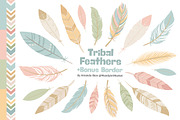 Soft Pastel Feathers Clipart, an Illustration by Amanda Ilkov (Thumbnail 1 of 4)