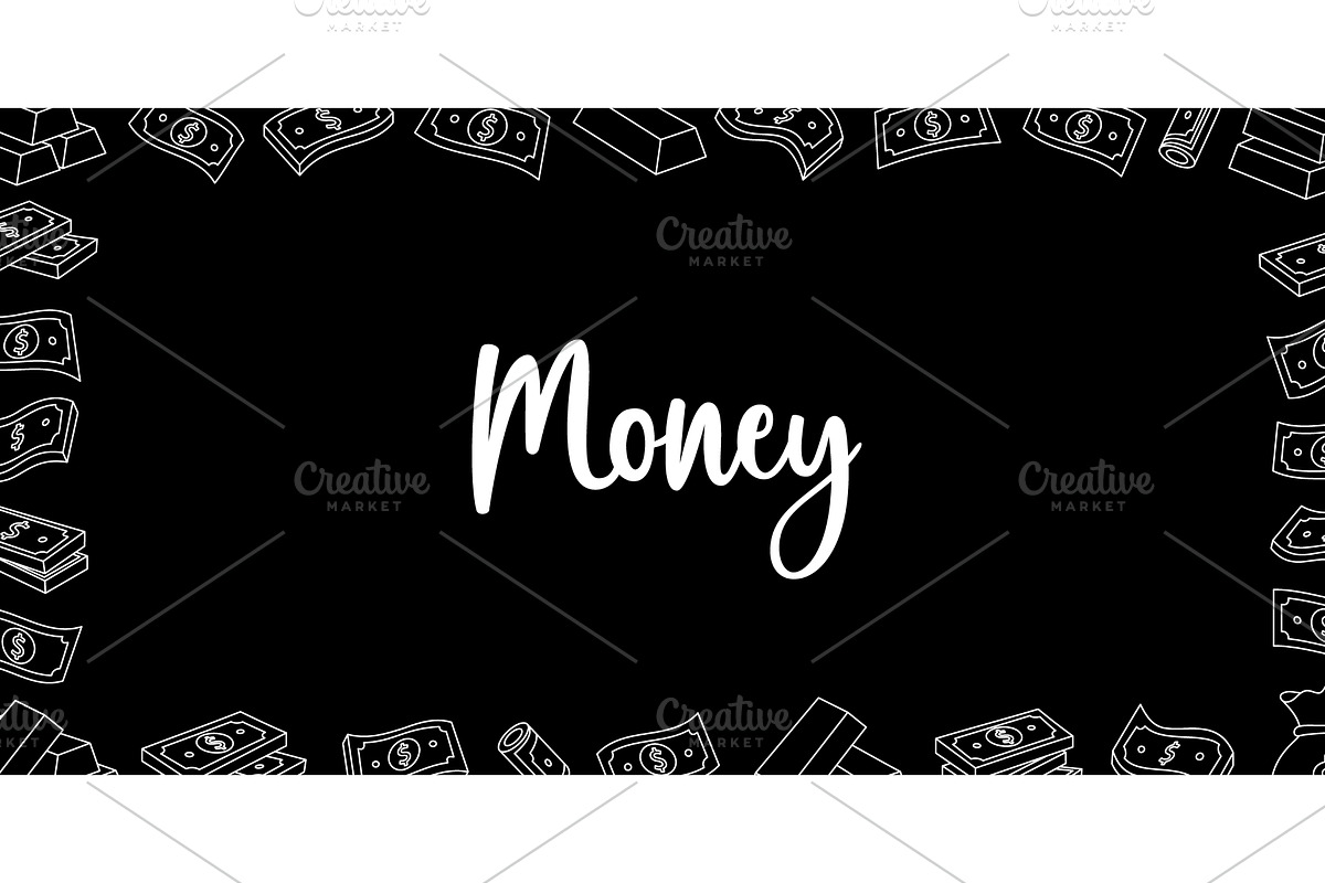 Money horizontal banner. Flying cash, a Finance Illustration by GraphiShop