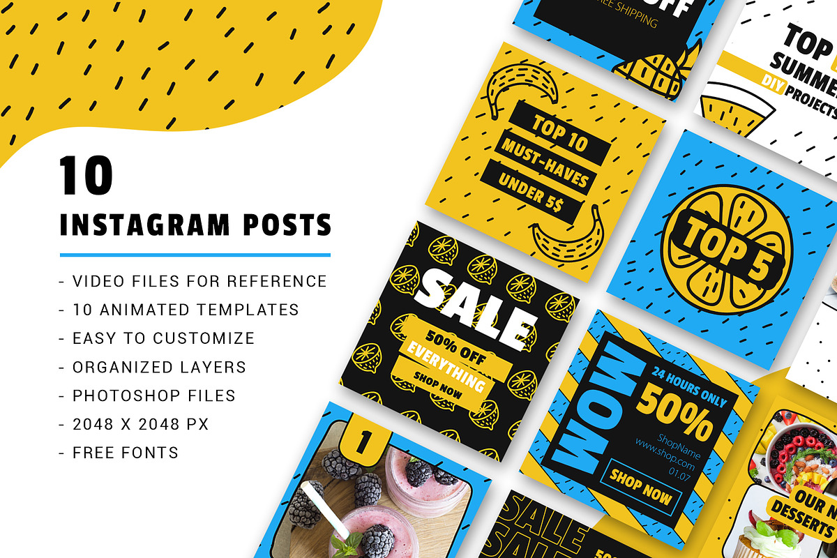 10 Animated Instagram Posts, a Social Media Template by Free-PSD-Templates (Photo 3 of 7)