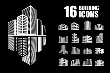 Buildings icons, an Outline Icon by iconerstock